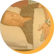 Patient during at home sleep test highlighted