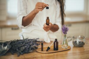 Woman using essential oils